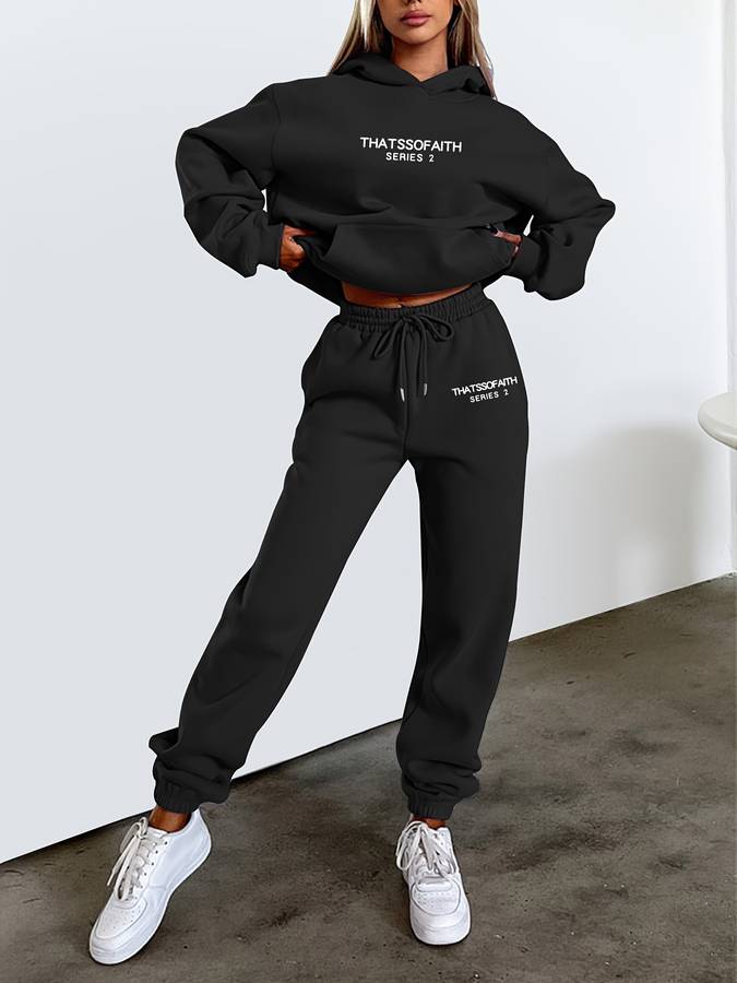 Women's Comfortable Athleisure Hoodie and Jogger Outfit