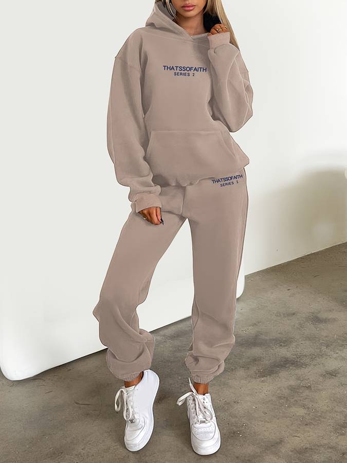 Women's Comfortable Athleisure Hoodie and Jogger Outfit