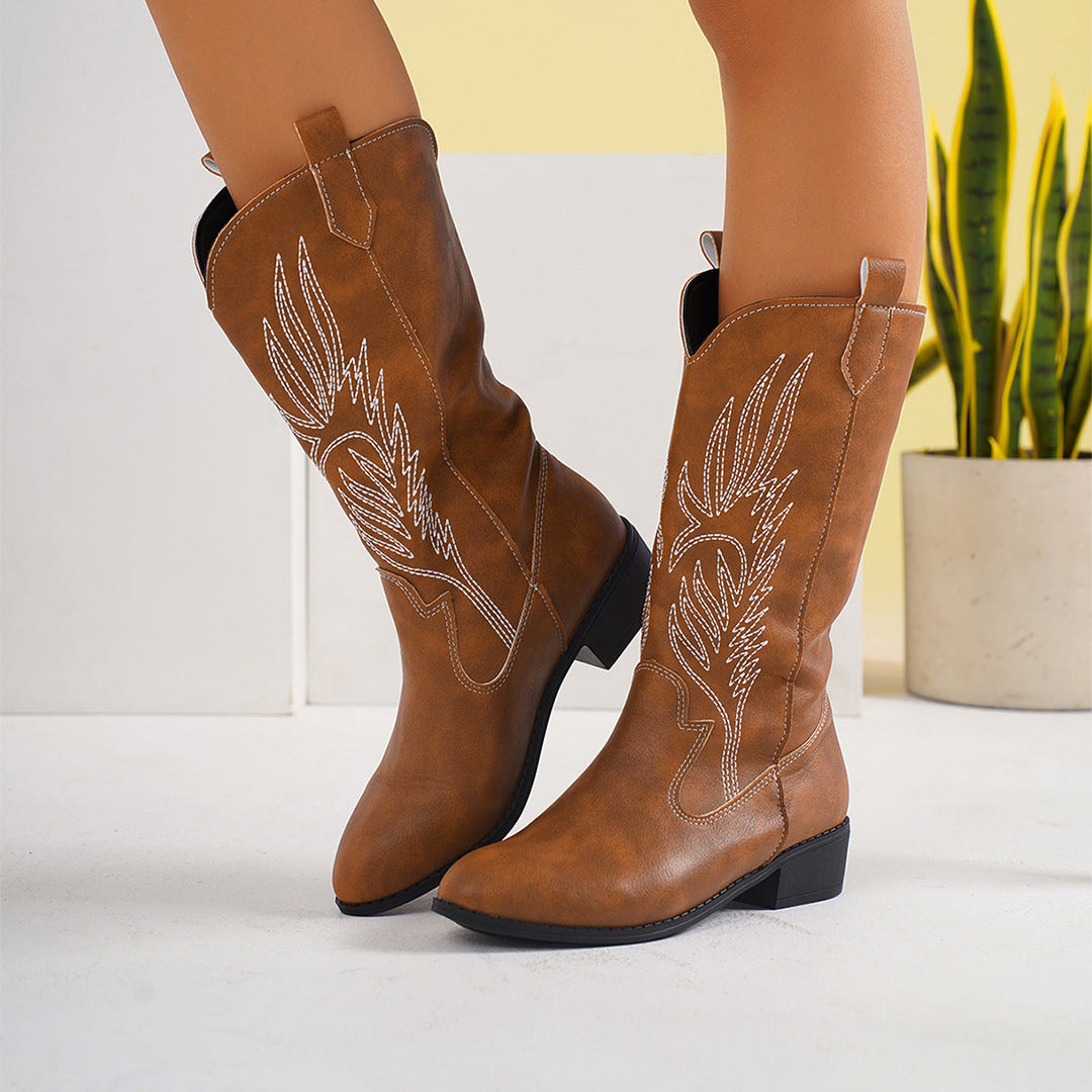 Women's Embroidered Western Style Cowboy Boots