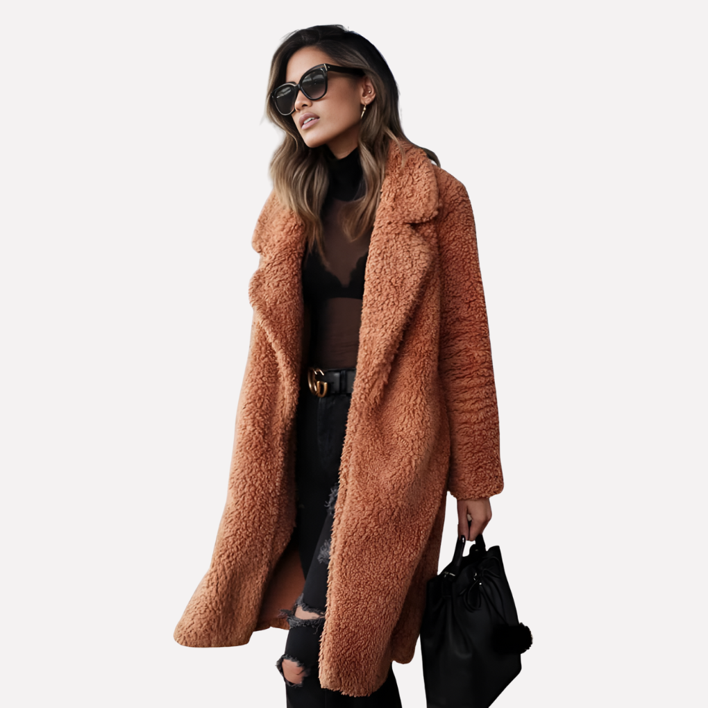 Women's Cozy Teddy Longline Coat
