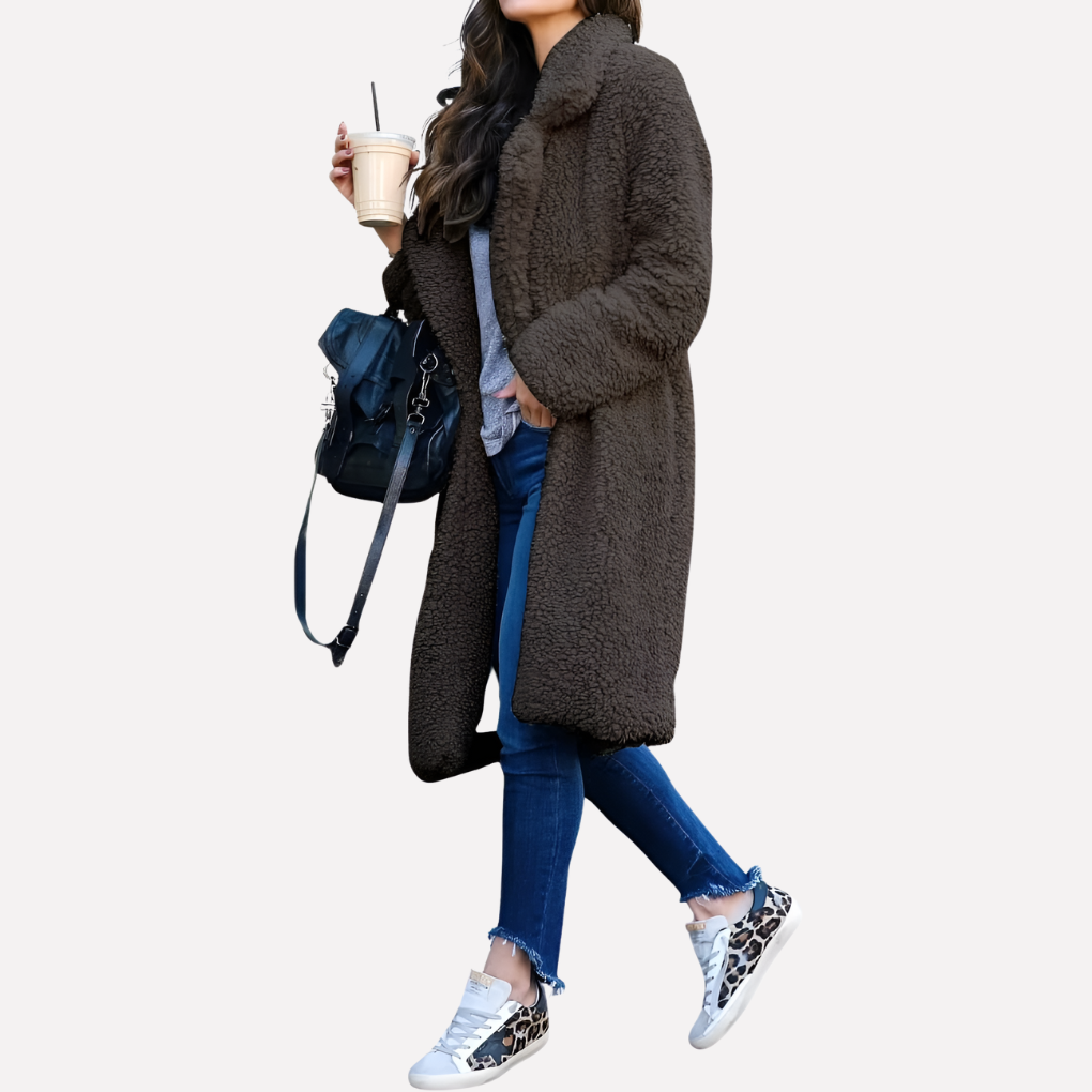 Women's Cozy Teddy Longline Coat