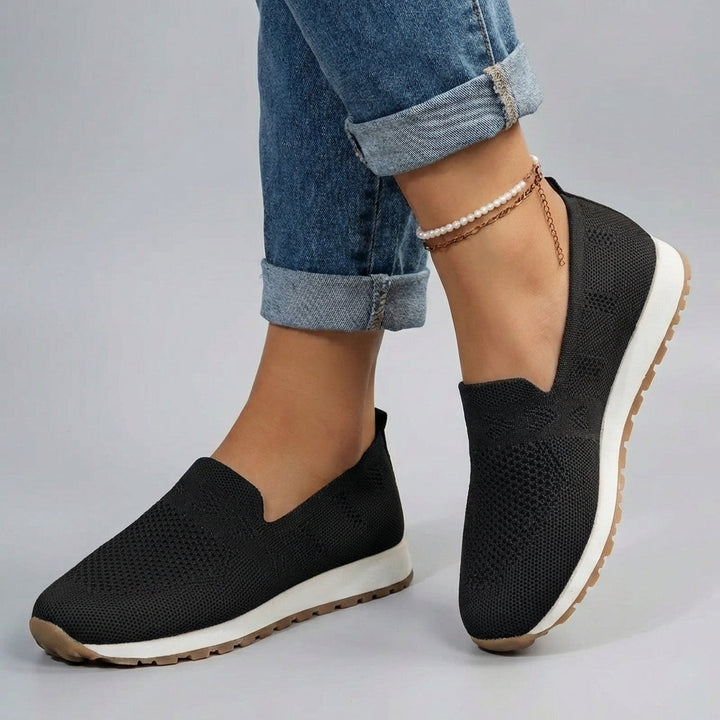 Women's Comfy Knit Slip-On Sneakers with Arch Support