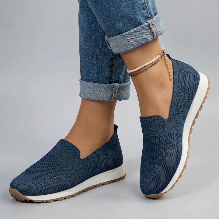 Women's Comfy Knit Slip-On Sneakers with Arch Support