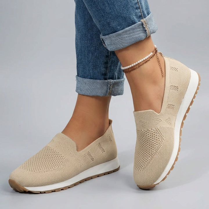Women's Comfy Knit Slip-On Sneakers with Arch Support