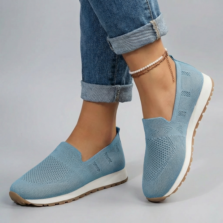 Women's Comfy Knit Slip-On Sneakers with Arch Support