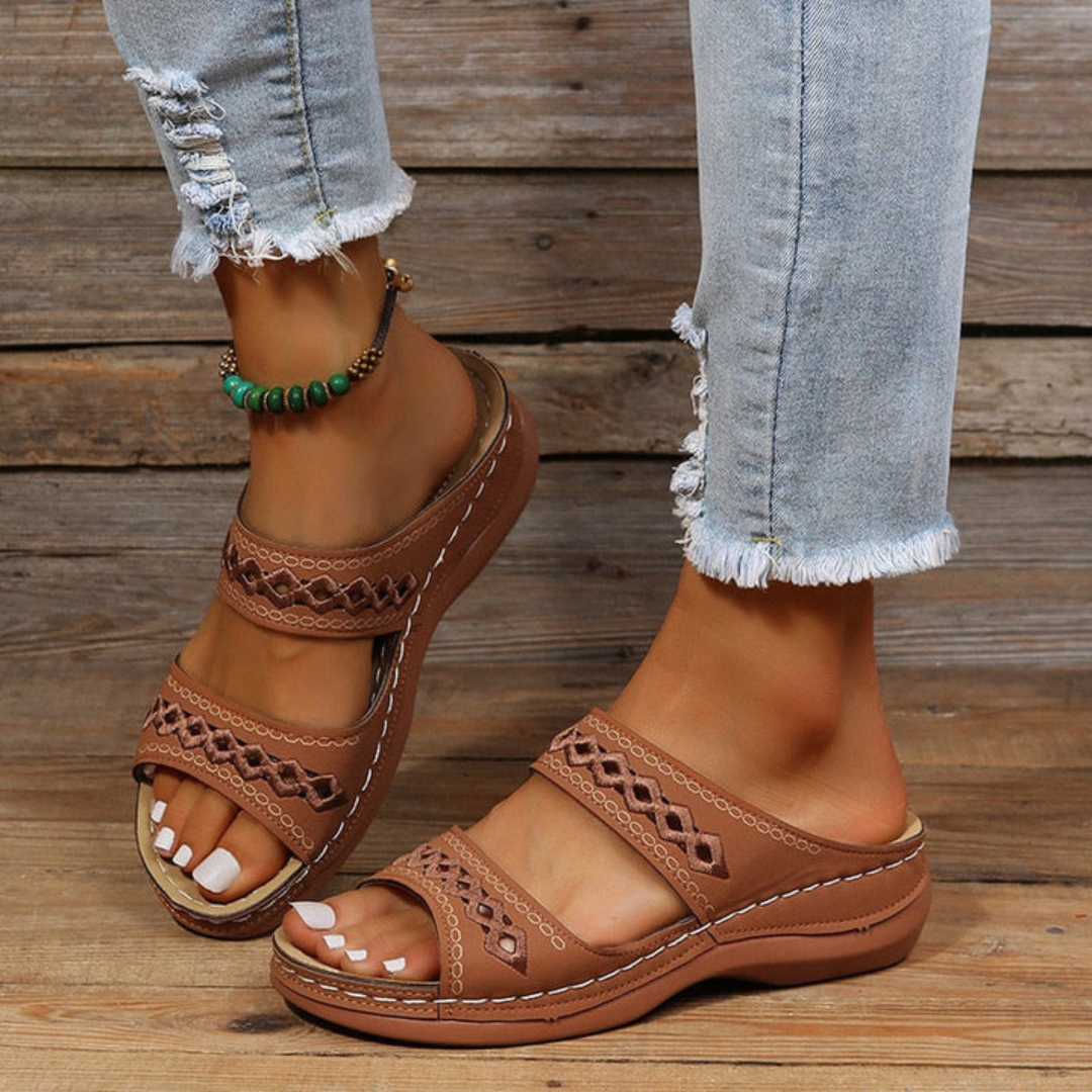 Women's Stylish Supportive Decorative Strap Slide Sandals