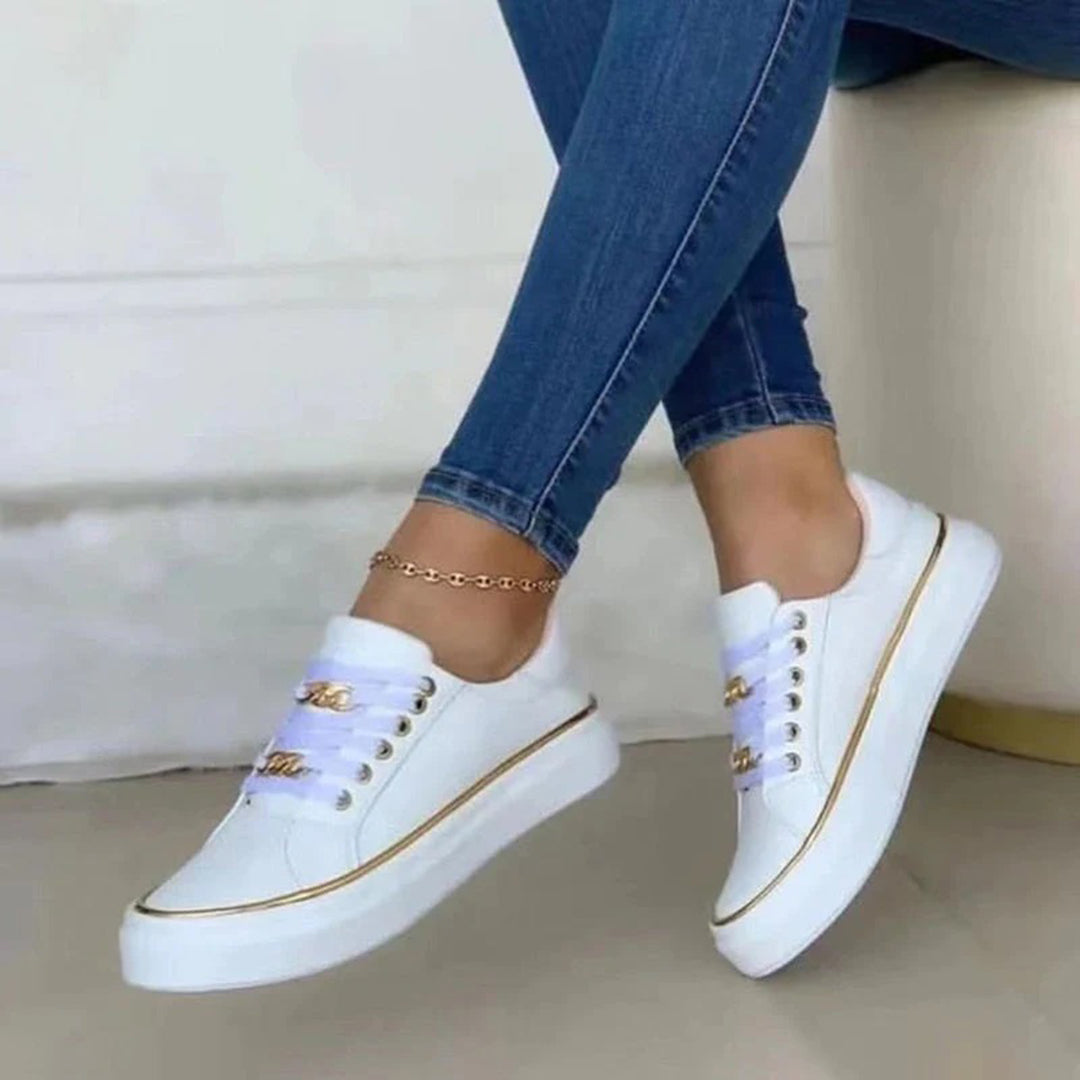 Women's Sneakers with Elegant Chain Accent