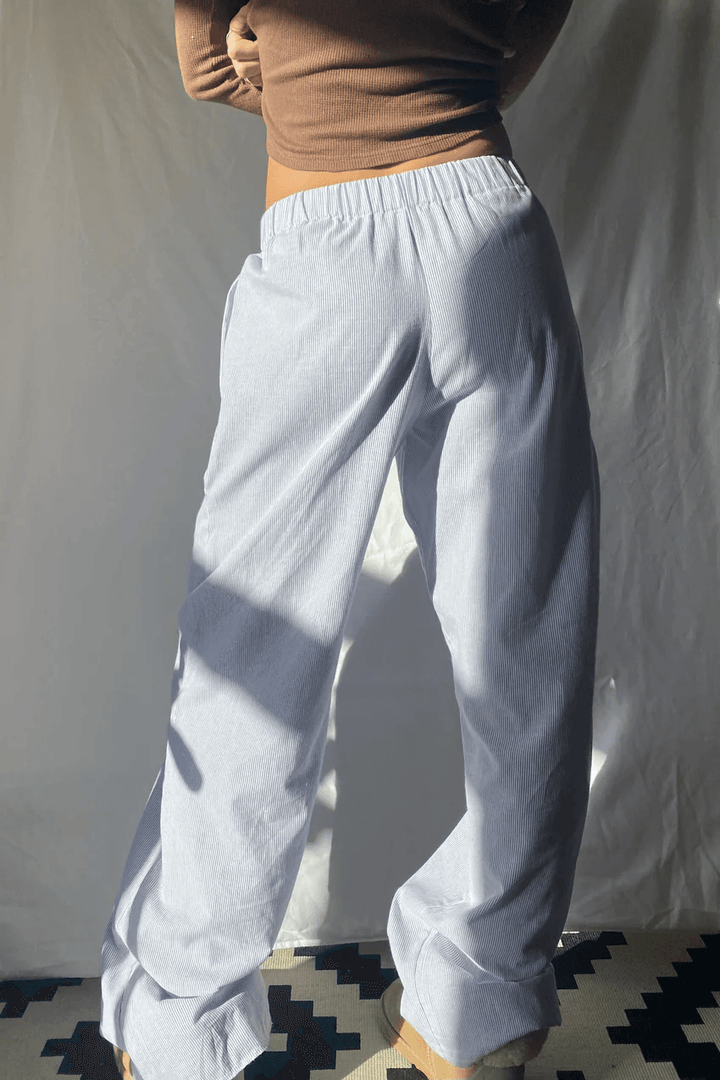 Women's Striped Relaxed Fit Casual Pants