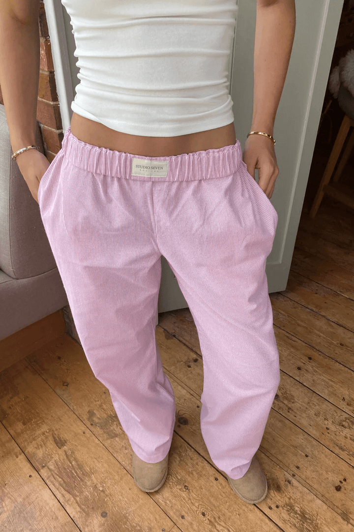 Women's Striped Relaxed Fit Casual Pants