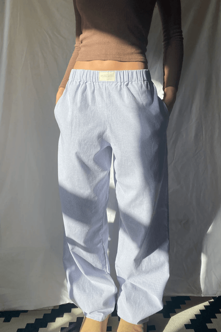 Women's Striped Relaxed Fit Casual Pants
