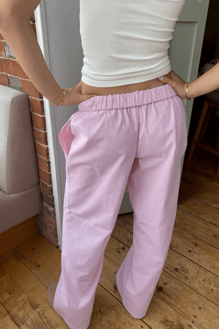 Women's Striped Relaxed Fit Casual Pants