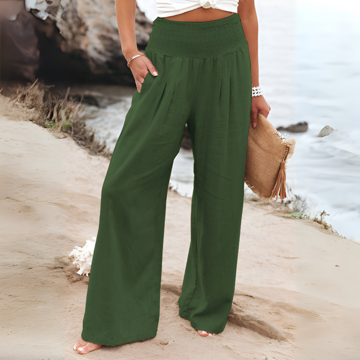 Women's Relaxed Fit Smocked Waist Pants