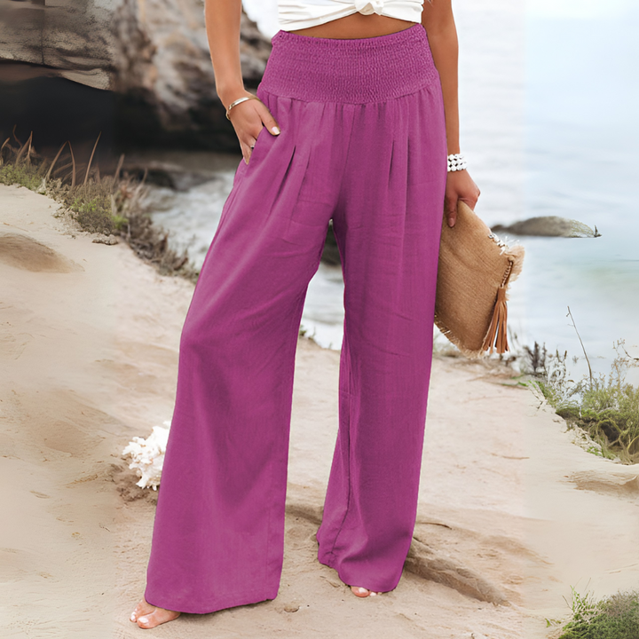 Women's Relaxed Fit Smocked Waist Pants