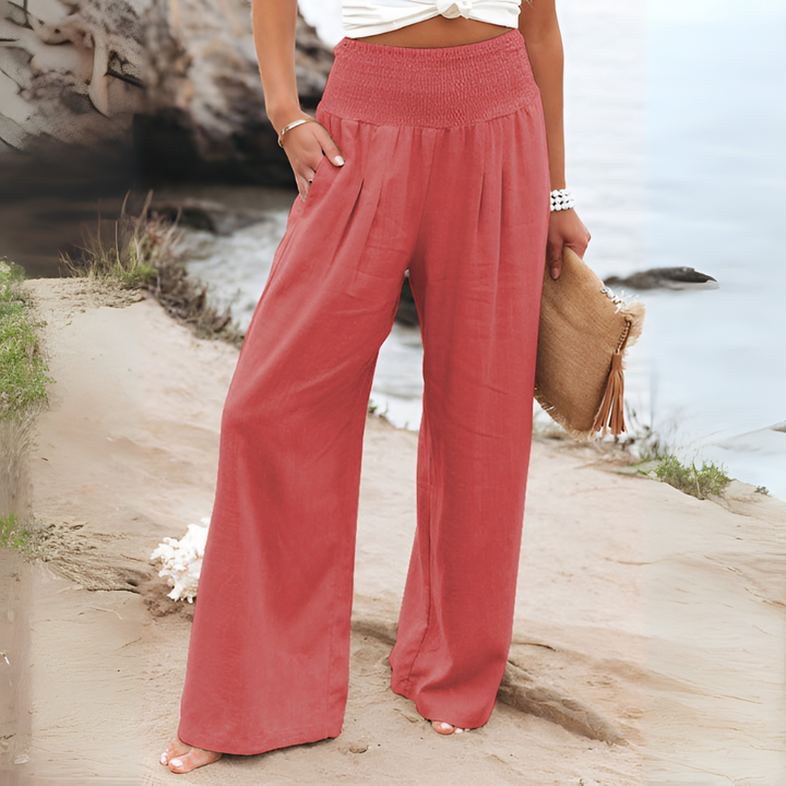 Women's Relaxed Fit Smocked Waist Pants