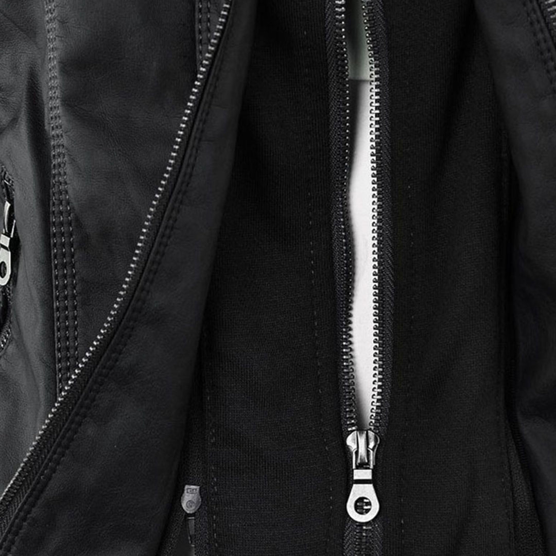 Women's Hooded Faux Leather Jacket