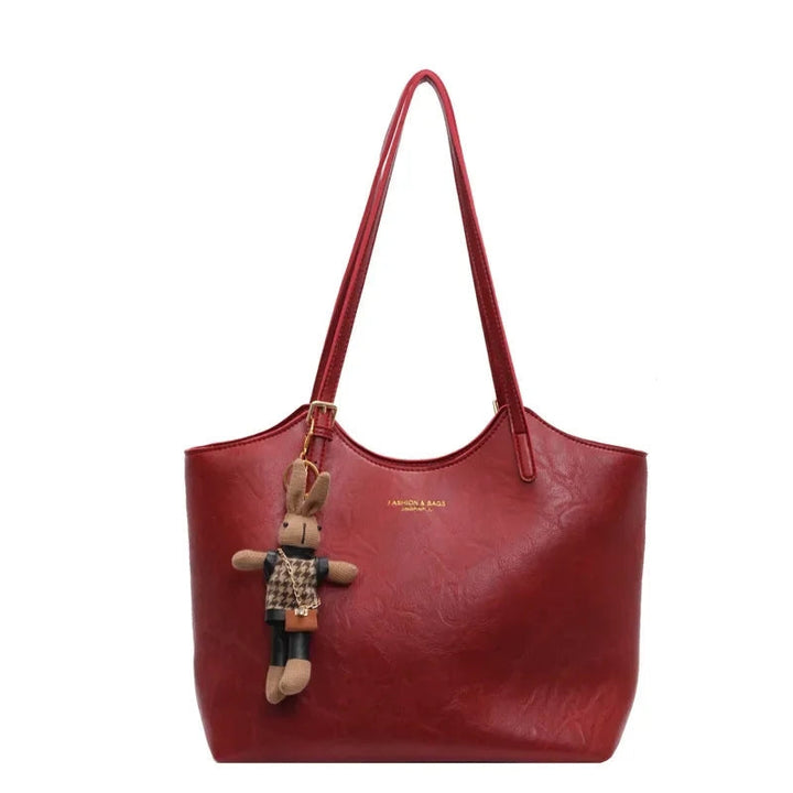 Women's Vintage Charm Tote Bag - Vegan Leather for Everyday Use