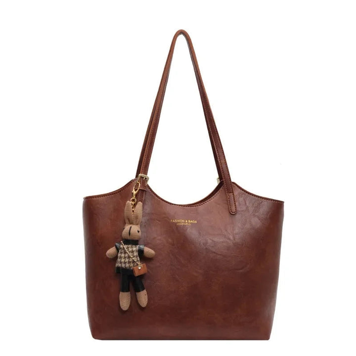 Women's Vintage Charm Tote Bag - Vegan Leather for Everyday Use