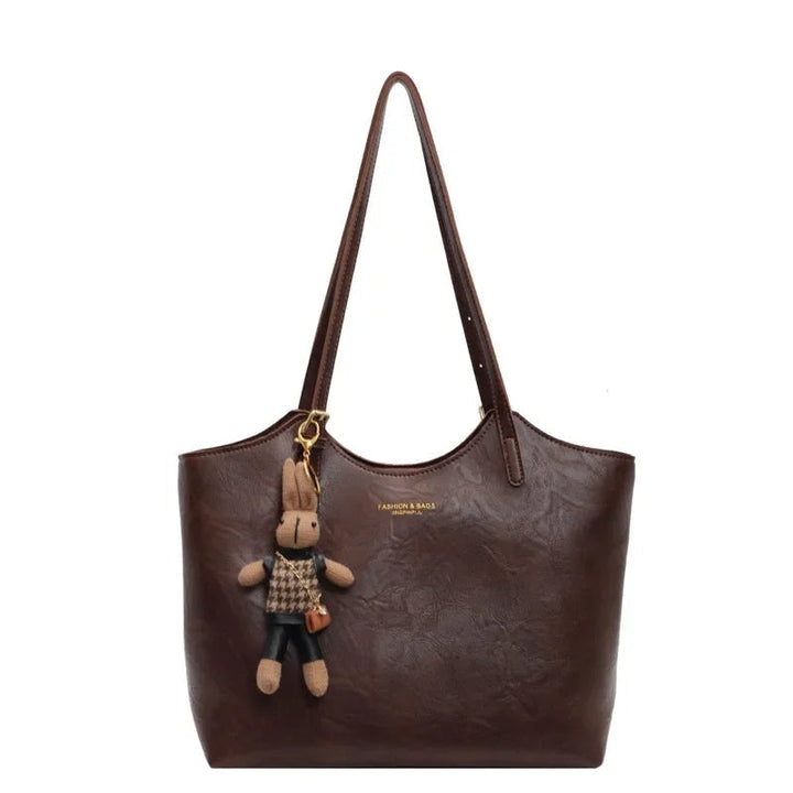 Women's Vintage Charm Tote Bag - Vegan Leather for Everyday Use