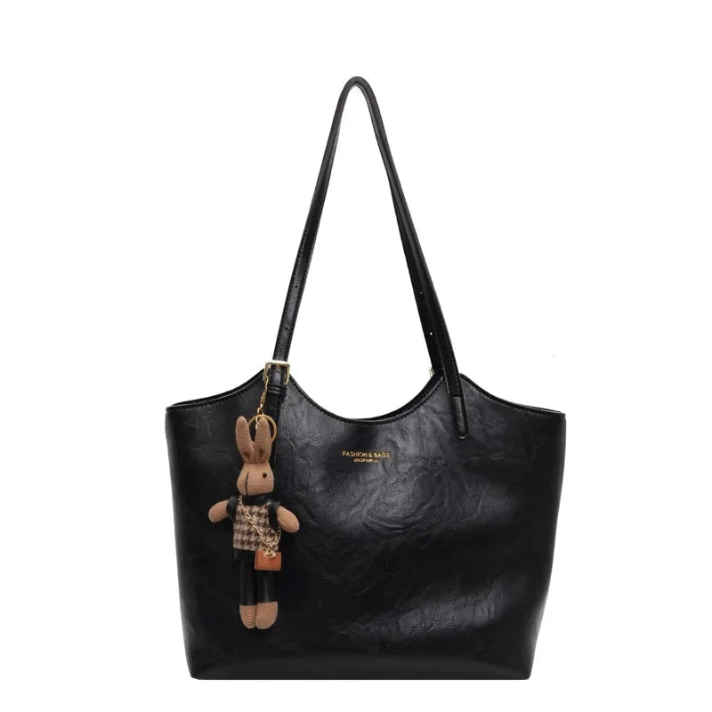Women's Vintage Charm Tote Bag - Vegan Leather for Everyday Use