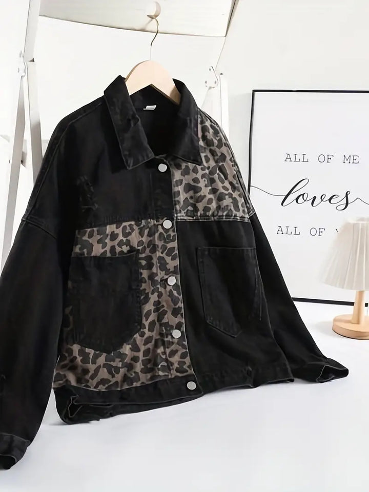 Leona | Women's Leopard Print Denim Jacket