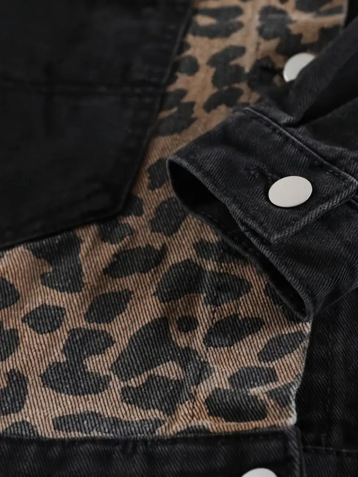 Leona | Women's Leopard Print Denim Jacket