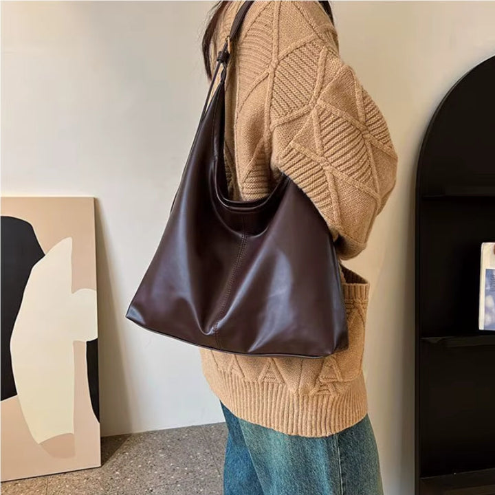 Women's Elegant Shoulder Bag with Wide Strap for Daily Use
