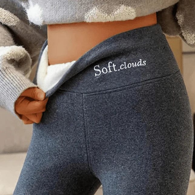 Women's Fleece-Lined Winter Leggings – Velvet Exterior, Thermal Comfort