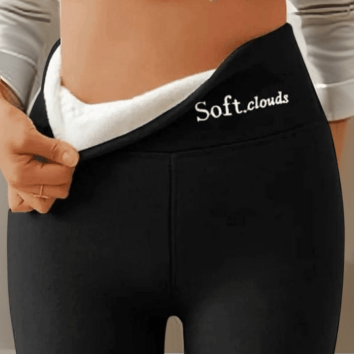 Women's Fleece-Lined Winter Leggings – Velvet Exterior, Thermal Comfort