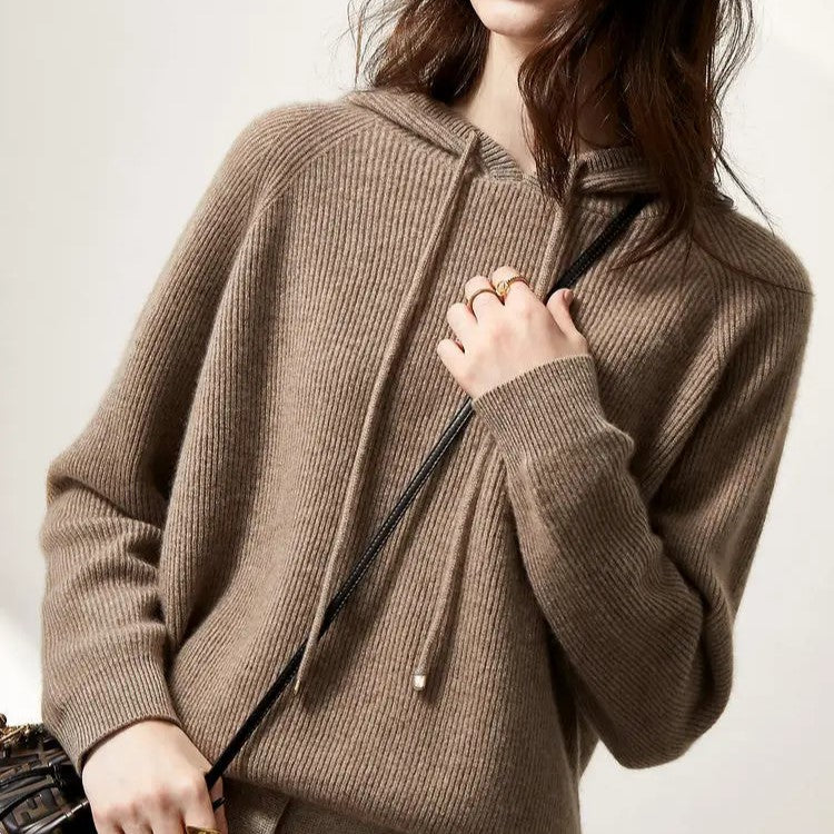 Women's Cashmere Blend Long Sleeve Hoodie