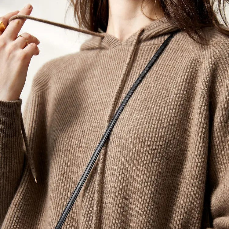 Women's Cashmere Blend Long Sleeve Hoodie