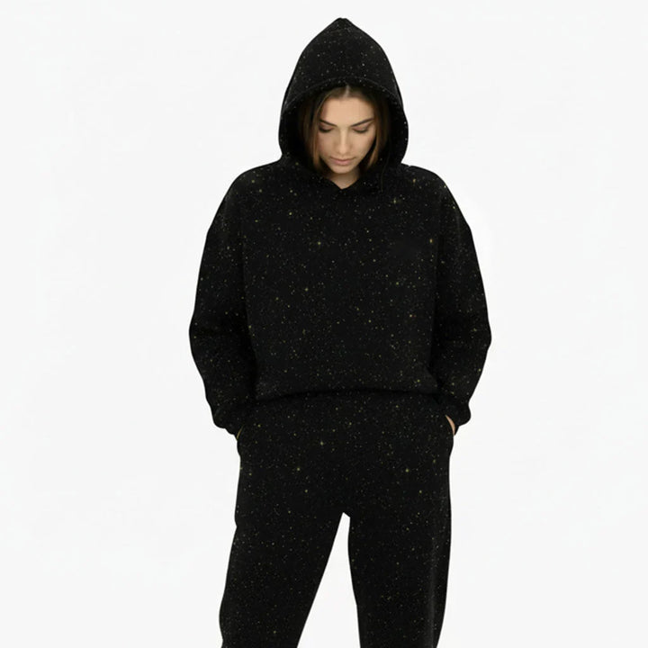 Women's Cozy Pullover with Star Print Hoodie