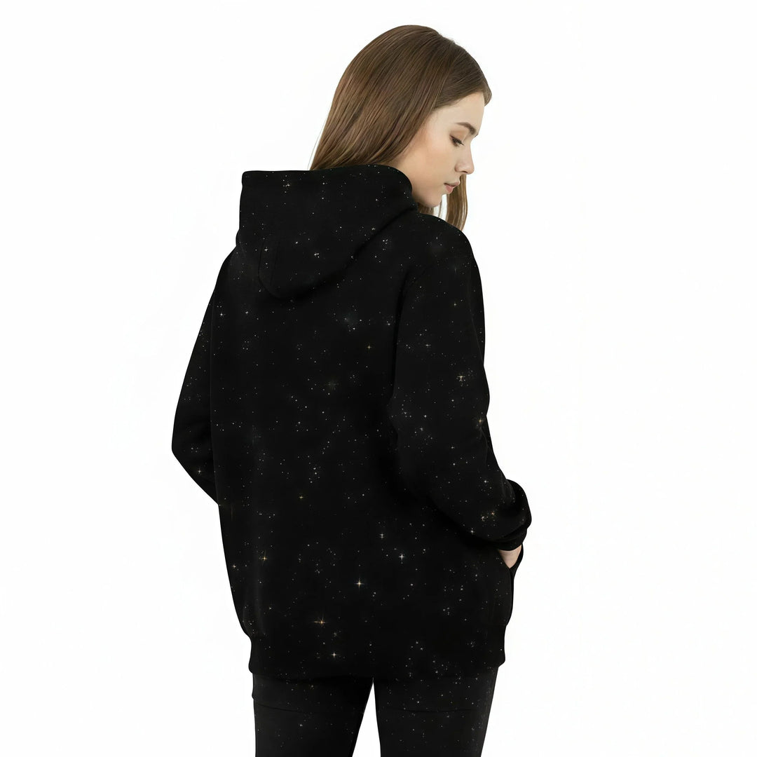 Women's Cozy Pullover with Star Print Hoodie