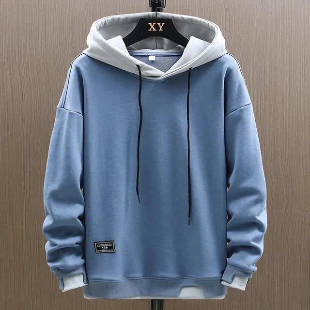 Women's Layered Hooded Sweatshirt with Drawstring