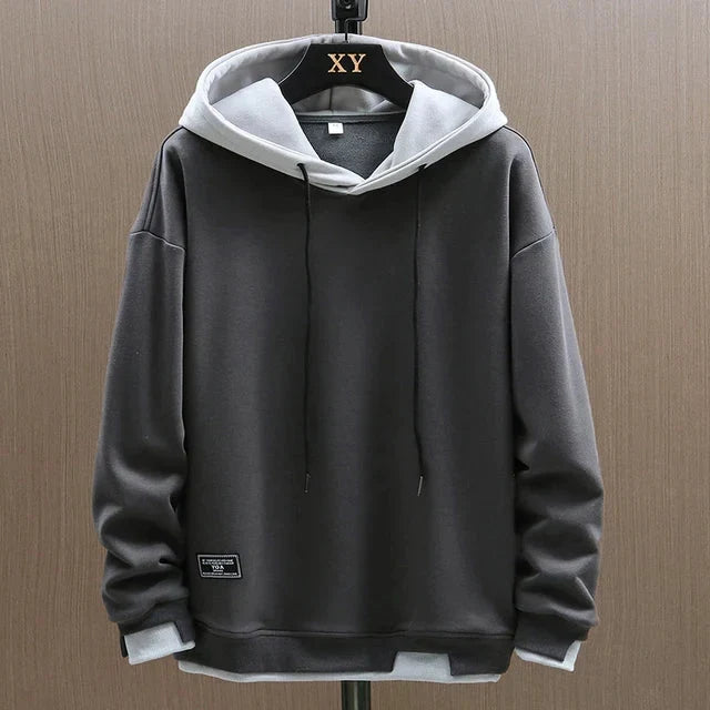 Women's Layered Hooded Sweatshirt with Drawstring