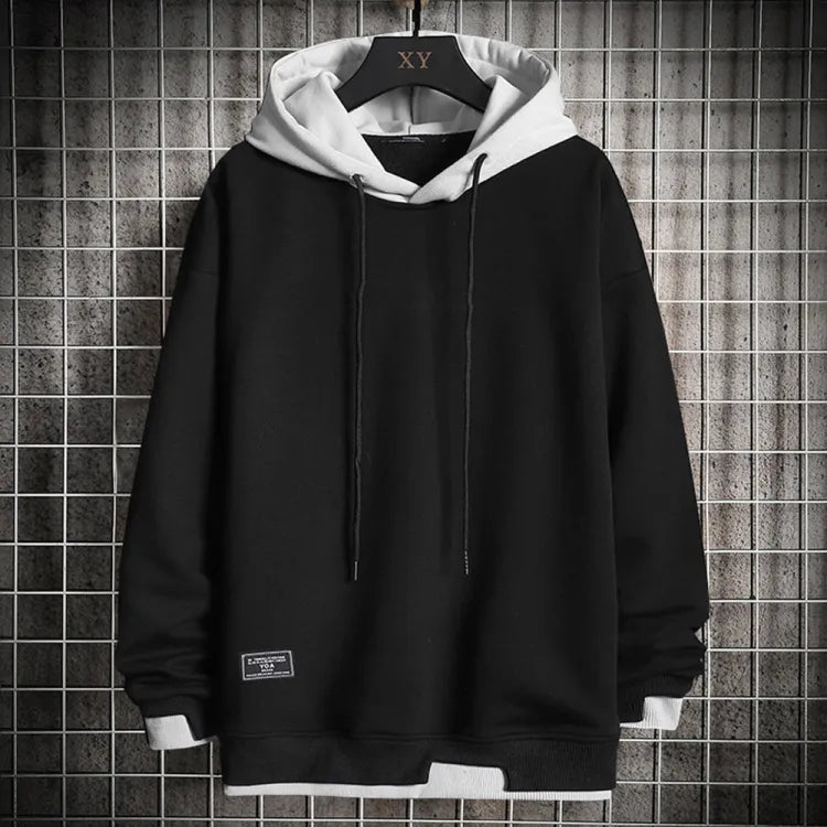 Women's Layered Hooded Sweatshirt with Drawstring