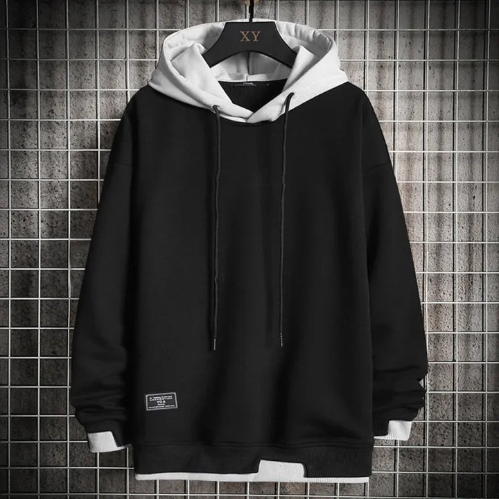 Women's Layered Hooded Sweatshirt with Drawstring