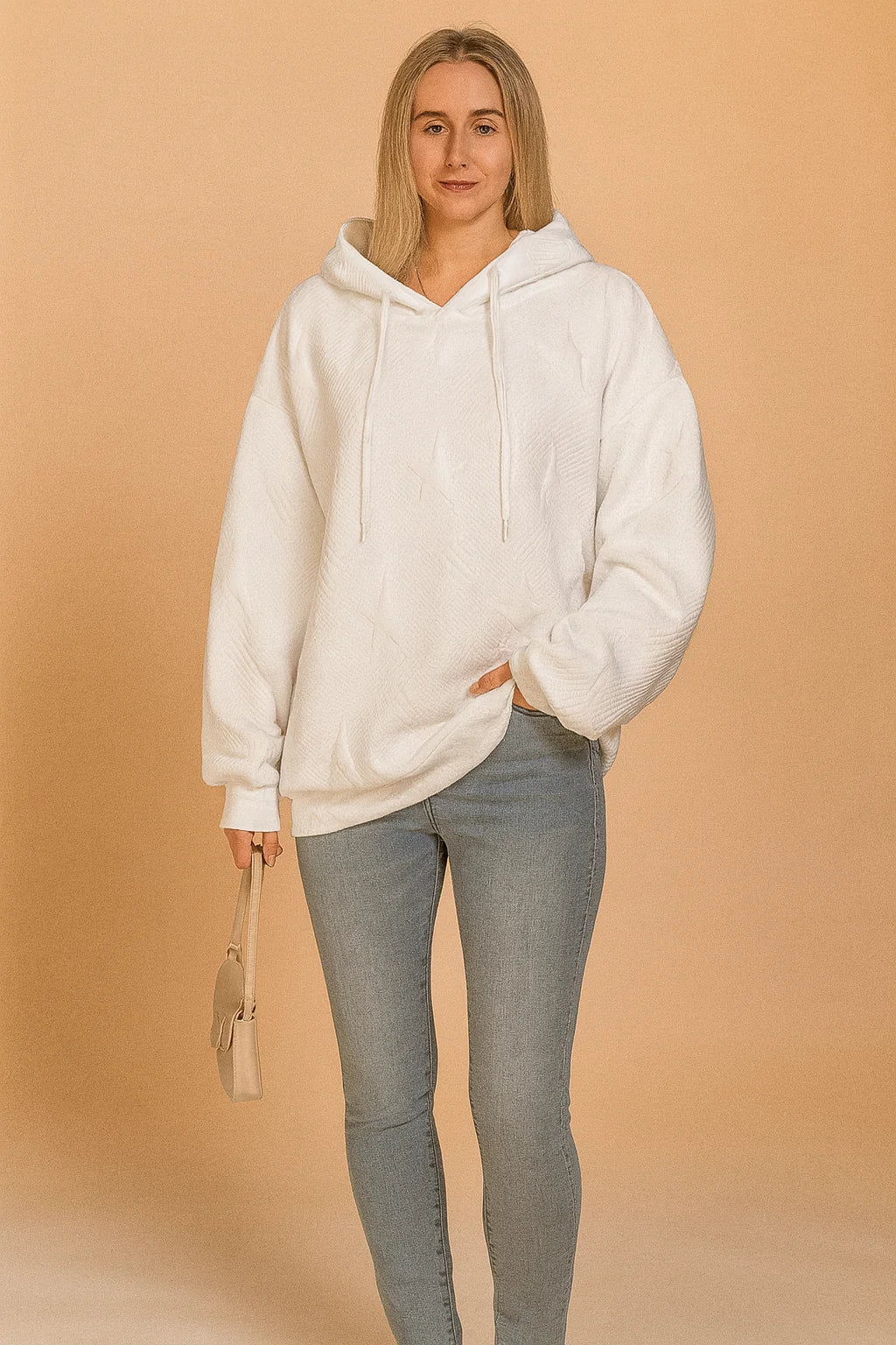 Women's Textured Star Print Hoodie