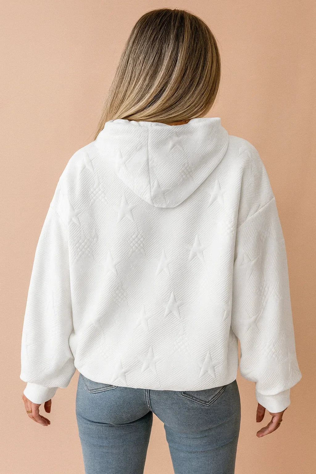 Women's Textured Star Print Hoodie