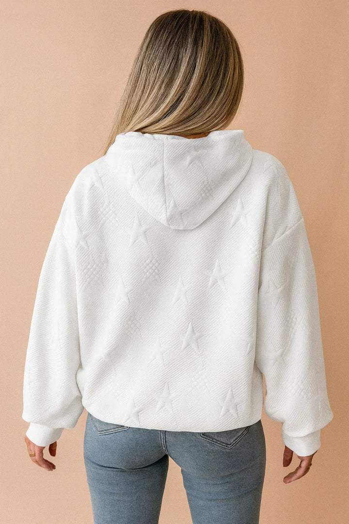 Women's Textured Star Print Hoodie