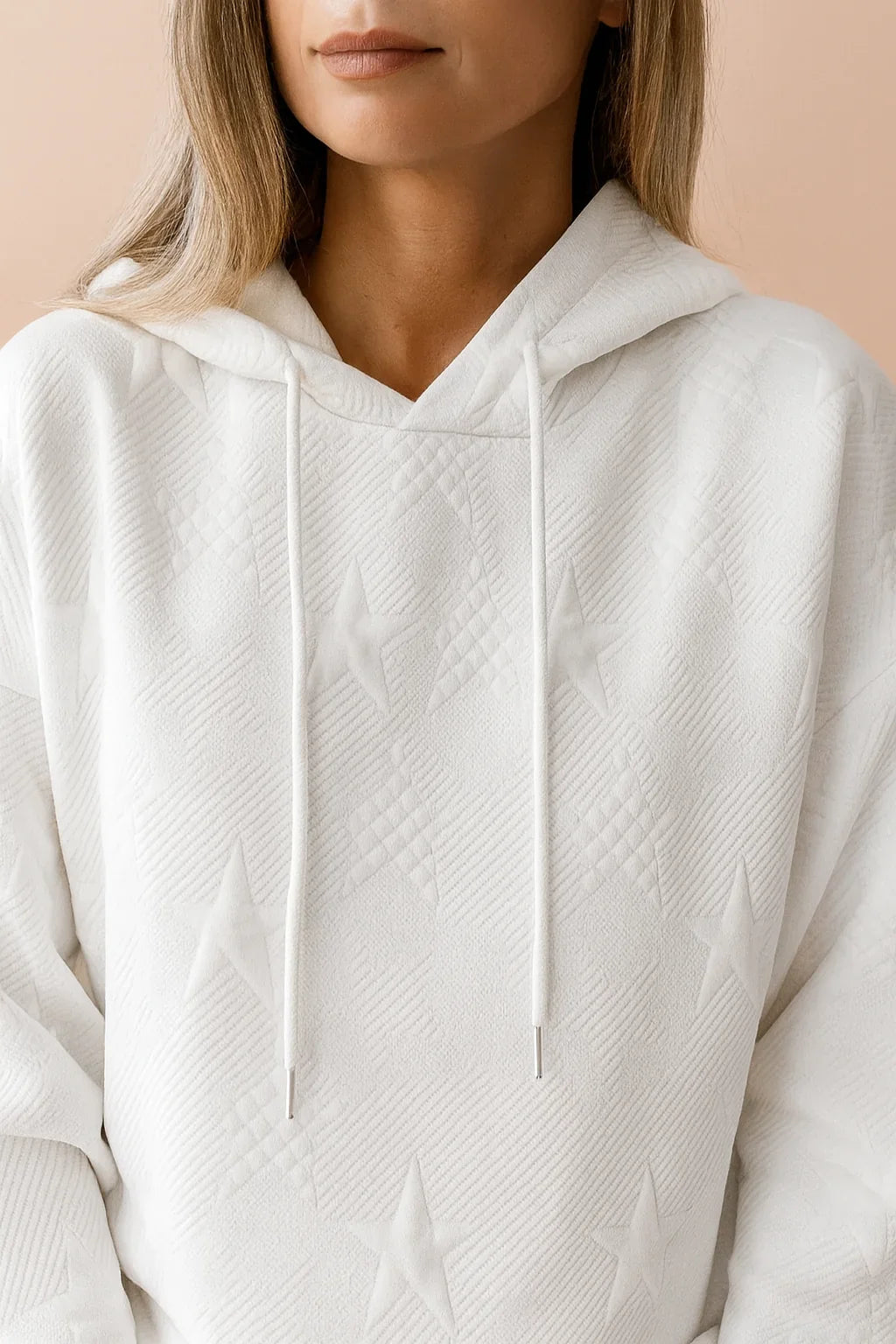 Women's Textured Star Print Hoodie