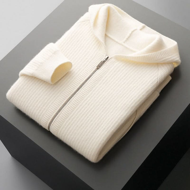 Women's Wool Zip Front Knit Hoodie