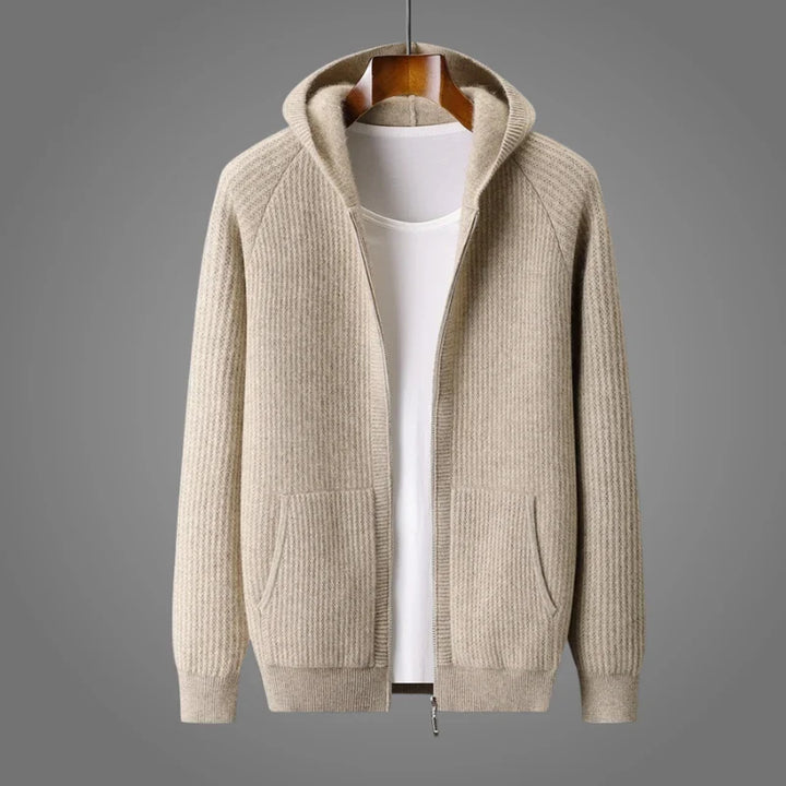 Women's Wool Zip Front Knit Hoodie