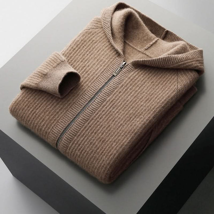 Women's Wool Zip Front Knit Hoodie