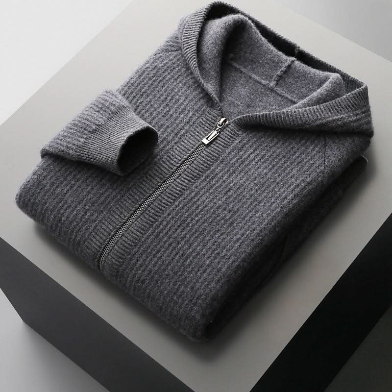 Women's Wool Zip Front Knit Hoodie