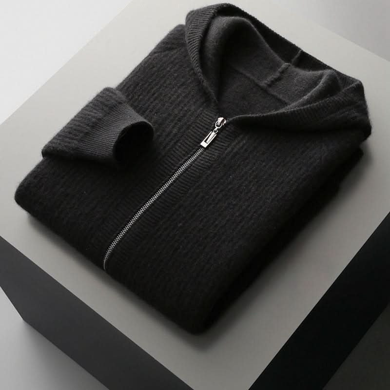 Women's Wool Zip Front Knit Hoodie