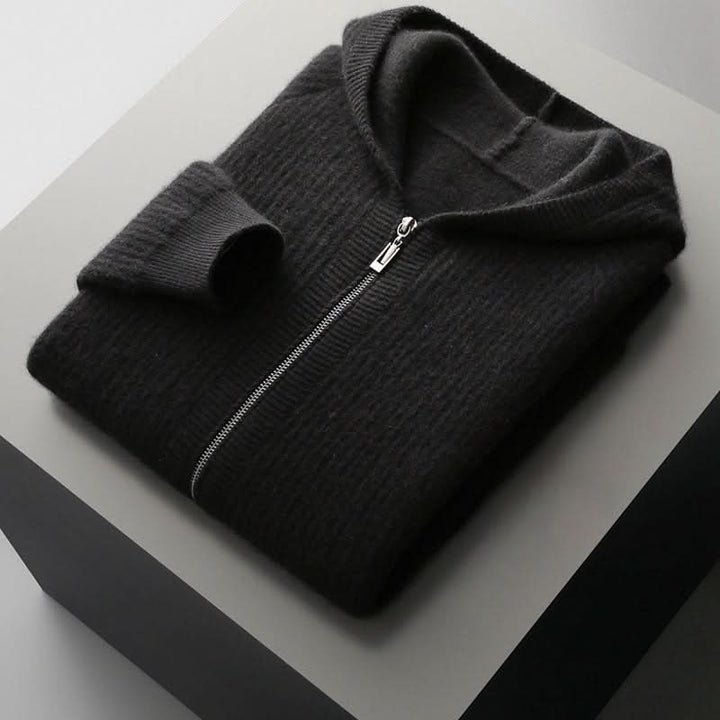 Women's Wool Zip Front Knit Hoodie