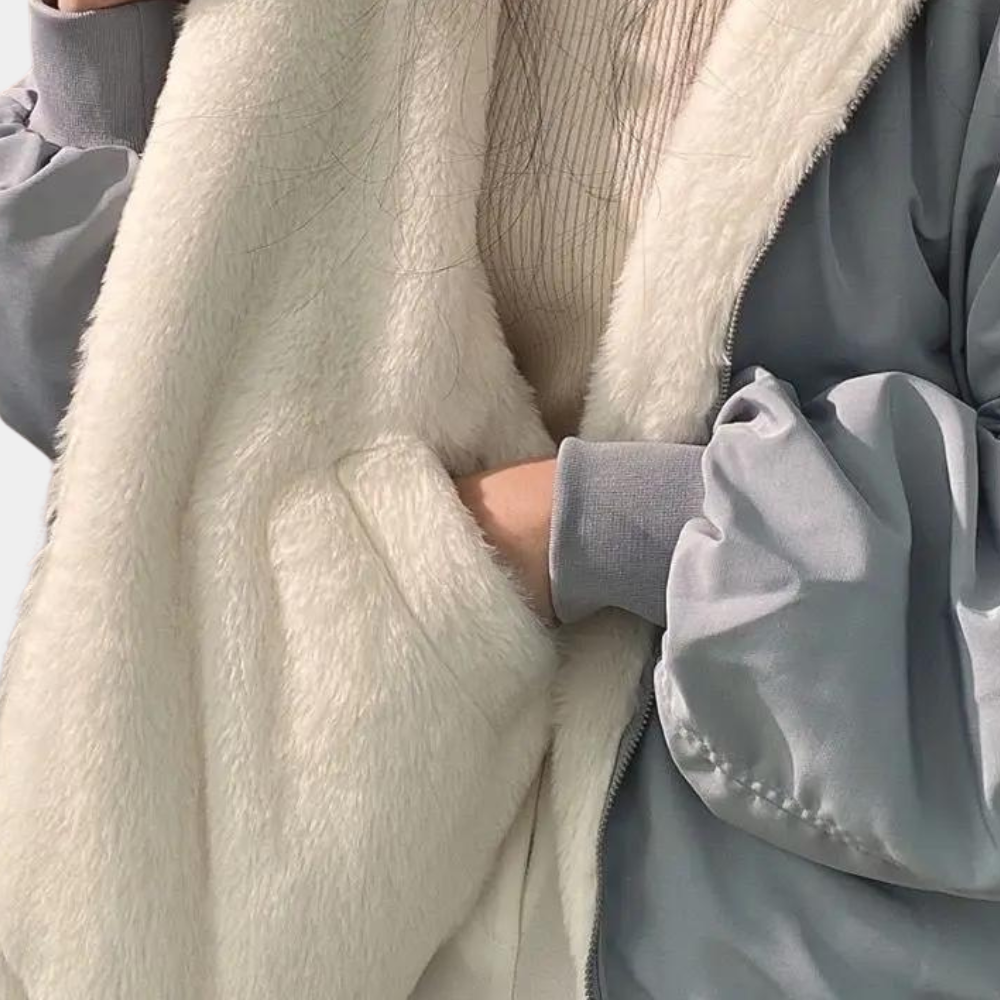 Women's Oversized Sherpa Lined Winter Bomber Jacket