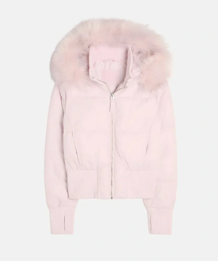Women's Puffer Jacket with Faux Fur Hood