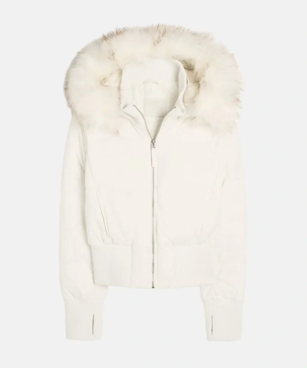 Women's Puffer Jacket with Faux Fur Hood