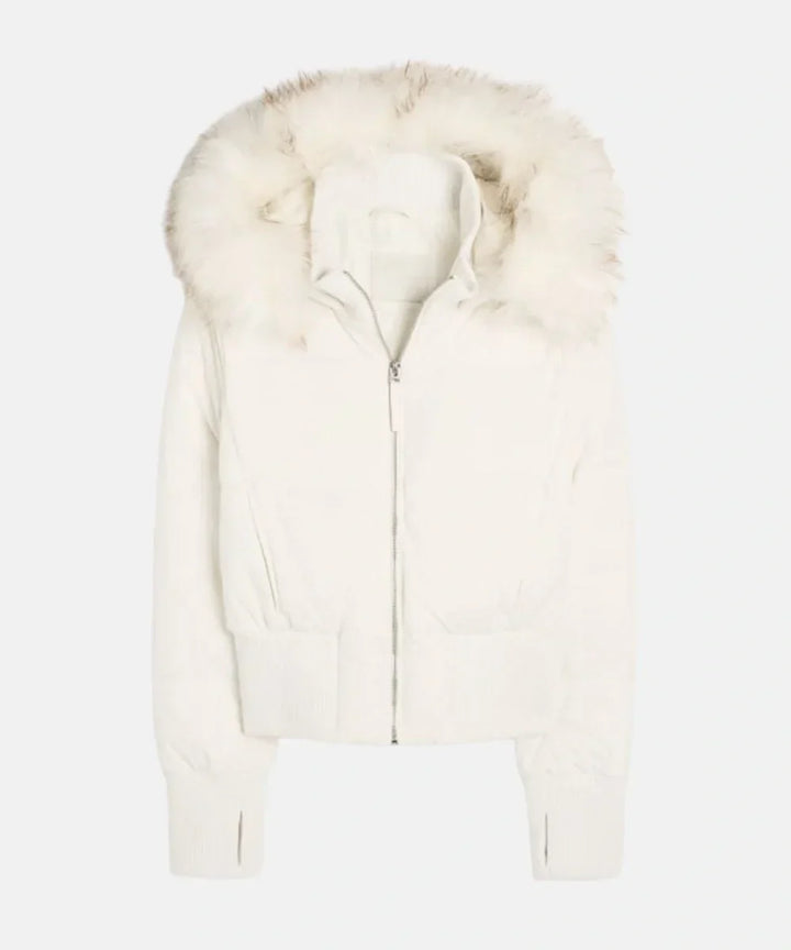 Women's Puffer Jacket with Faux Fur Hood